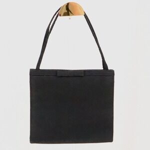 Bow Evening Bag Womens Black Vintage 90s Y2K Formal Mid Century Timeless Dainty